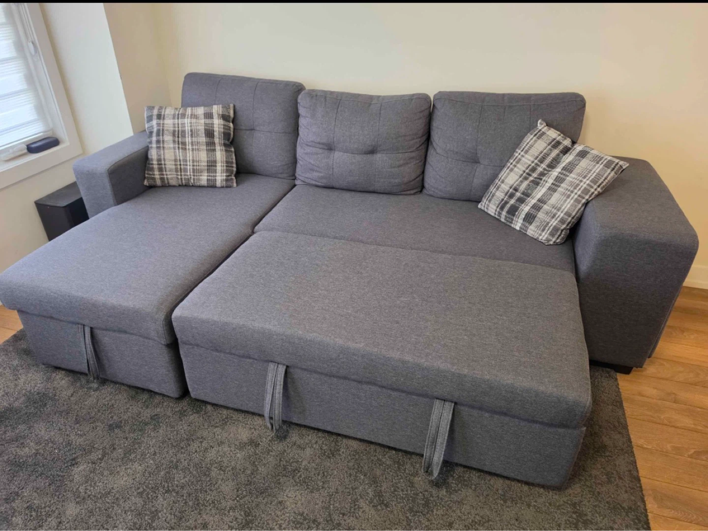 Grey Sectional Sofa with Bed and Storage - Free Delivery - photo 2