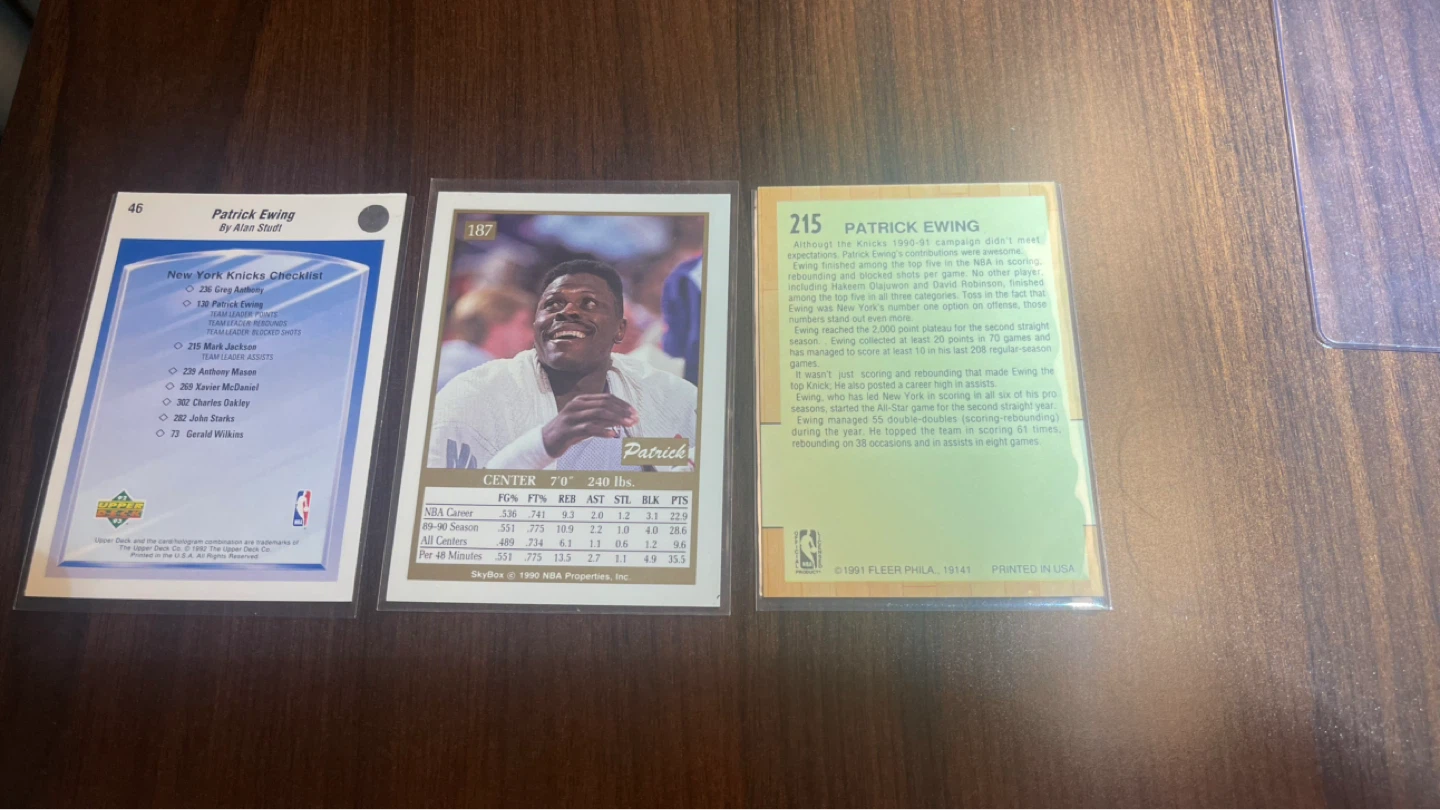 New York Knicks Vintage Patrick Ewing Basketball Cards - photo 5