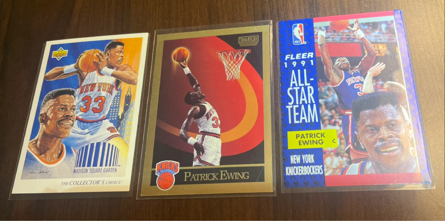 New York Knicks Vintage Patrick Ewing Basketball Cards