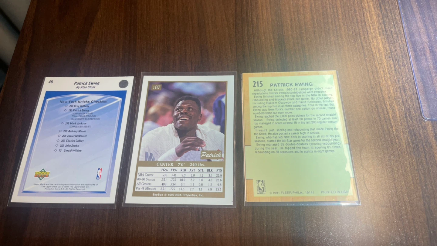 New York Knicks Vintage Patrick Ewing Basketball Cards - photo 3