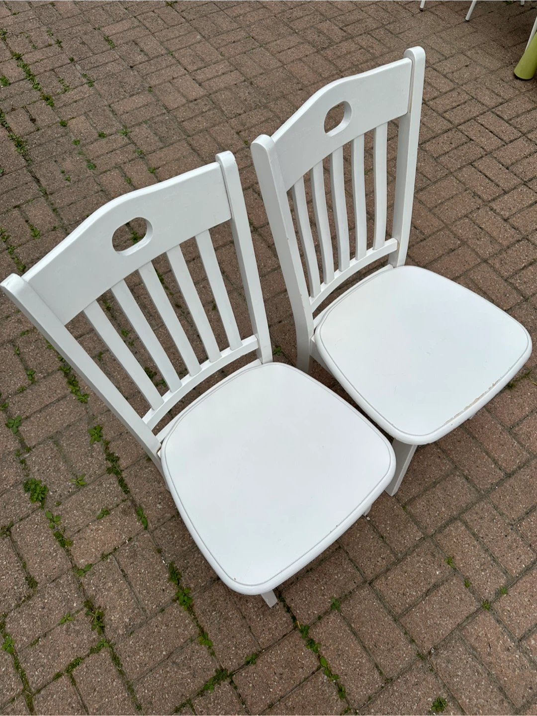 IKEA white wooden dining chairs, $55 for 2 - photo 2