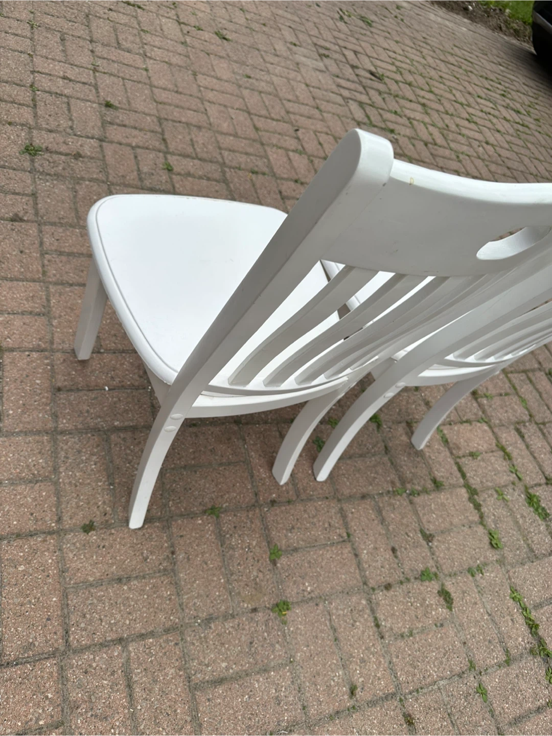 IKEA white wooden dining chairs, $55 for 2 - photo 5