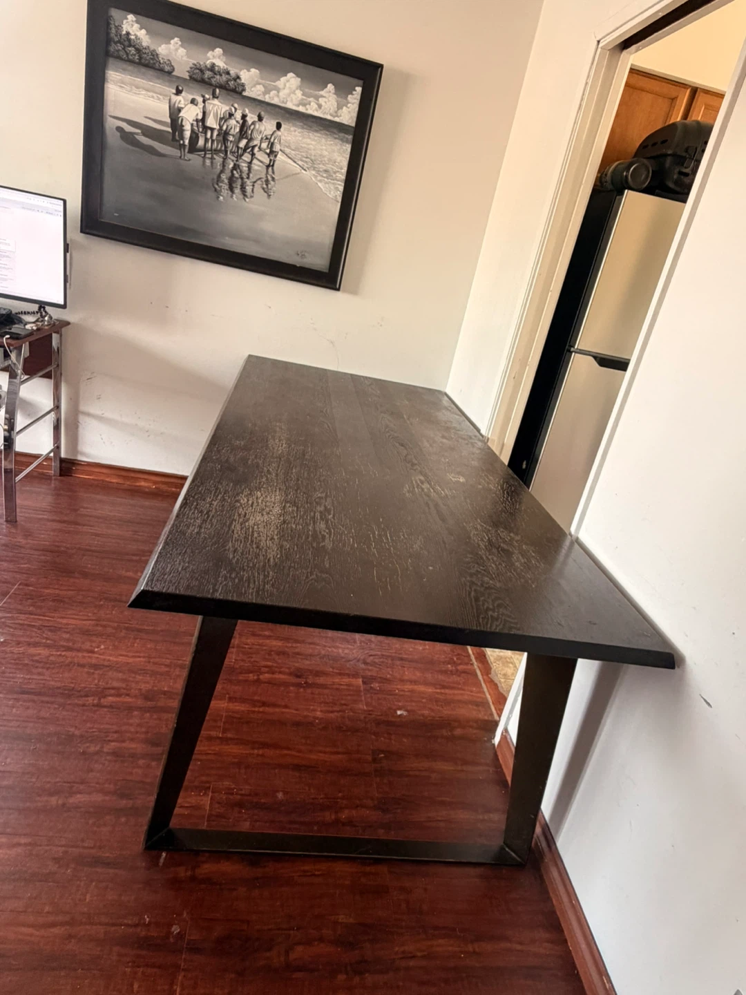 Dark Wood Dining Table with Metal Legs - photo 2