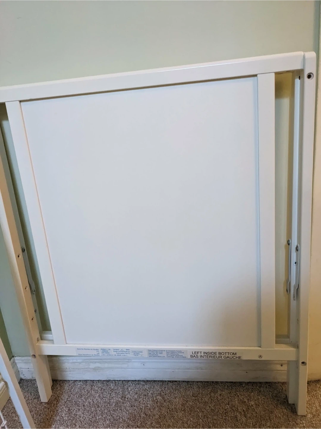 White Baby Crib Side Rail with Hardware - photo 2