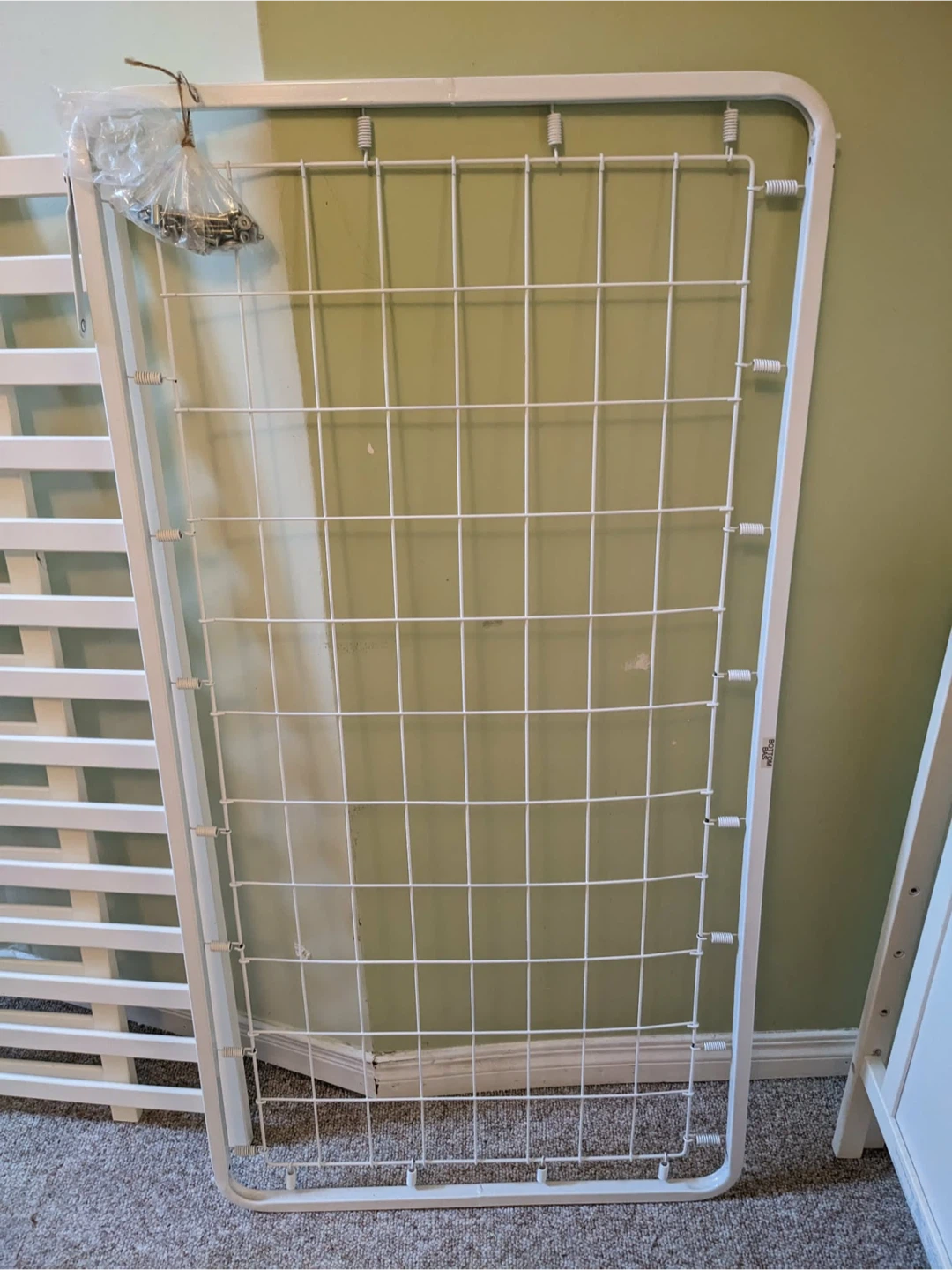 White Baby Crib Side Rail with Hardware - photo 3