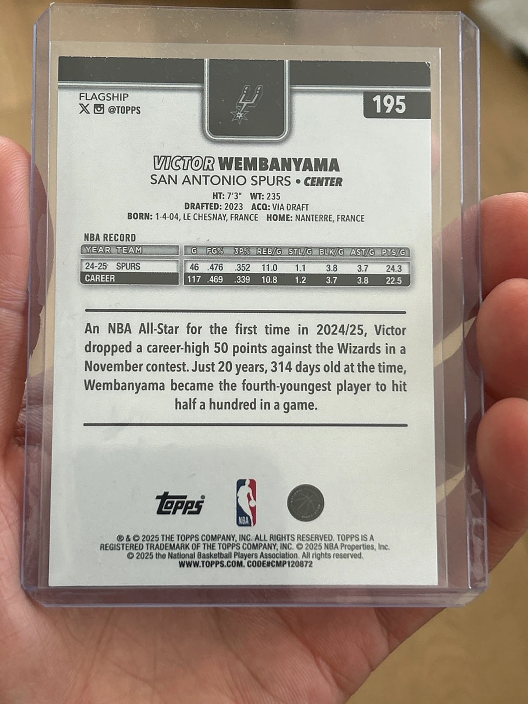 Topps Victor Wembanyama 2023-24 Basketball Card - photo 2