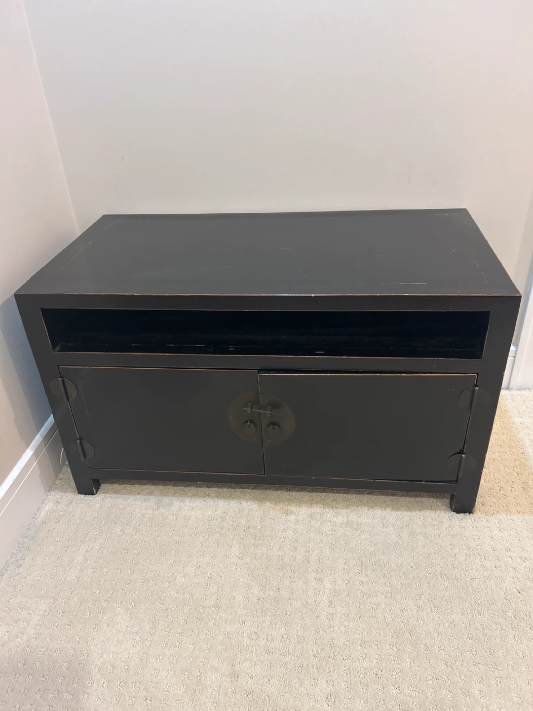 Black Asian-style Media Console Table