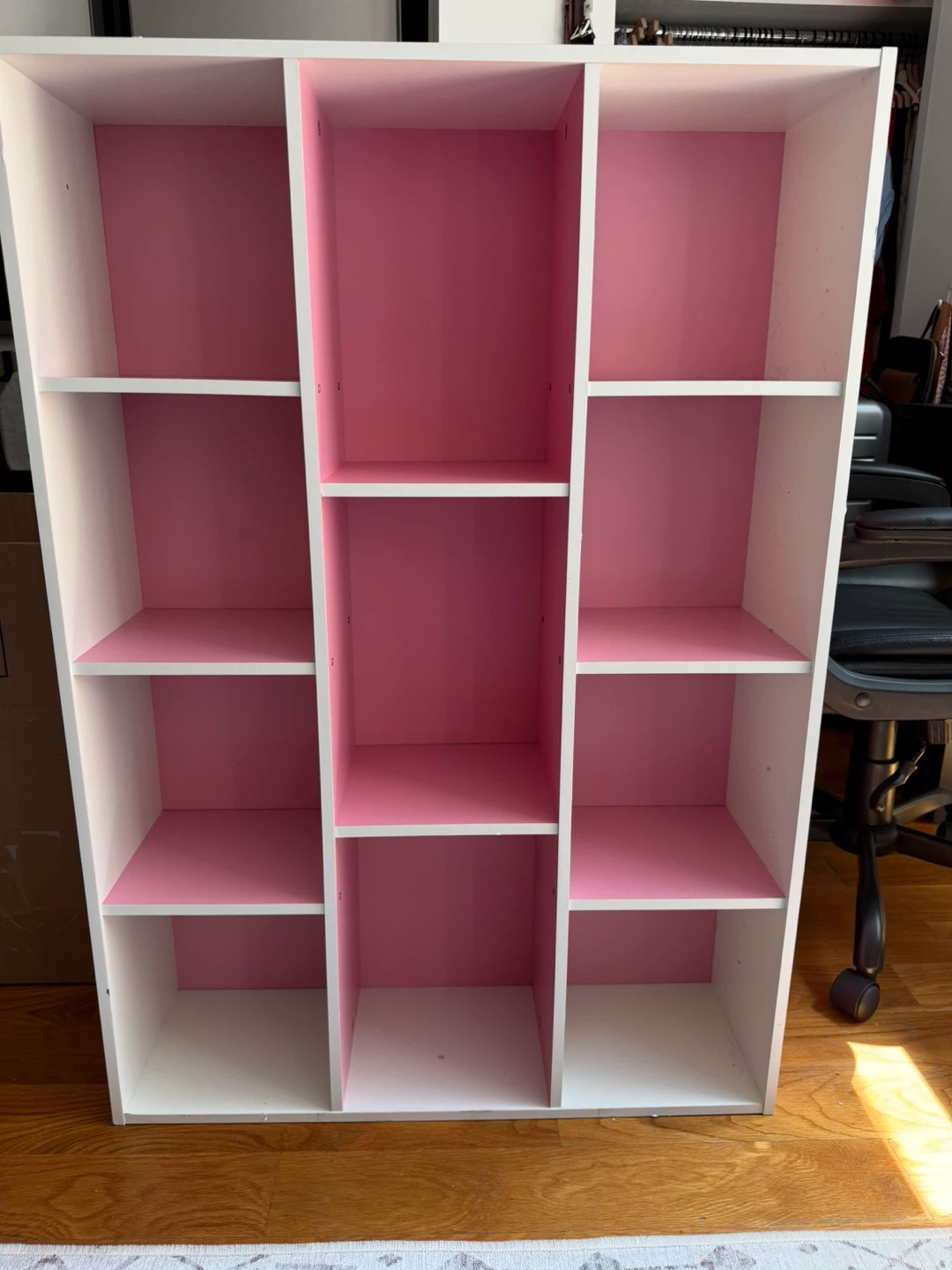 White & Pink Cube Storage Shelf