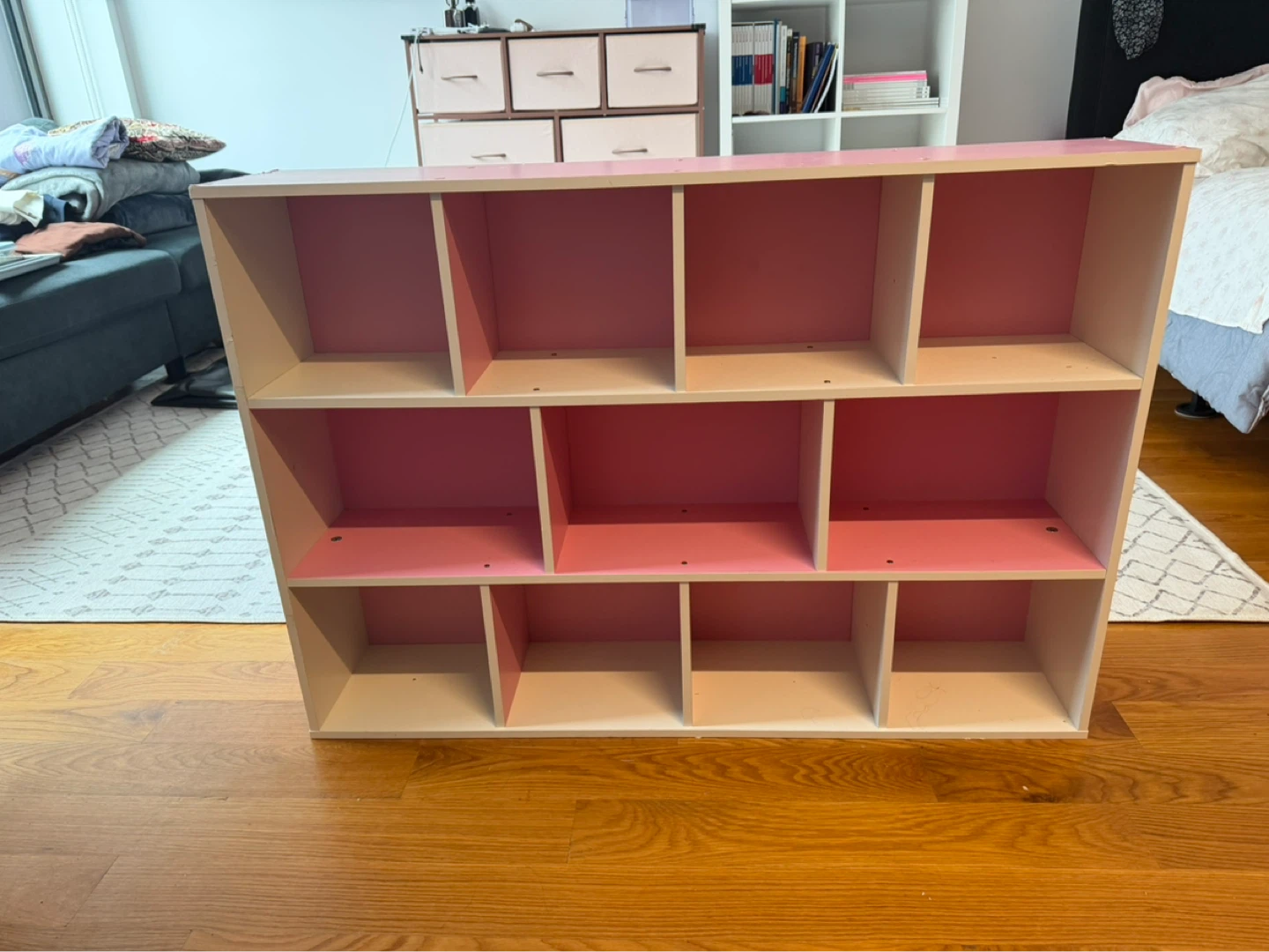 White & Pink Cube Storage Shelf - photo 2