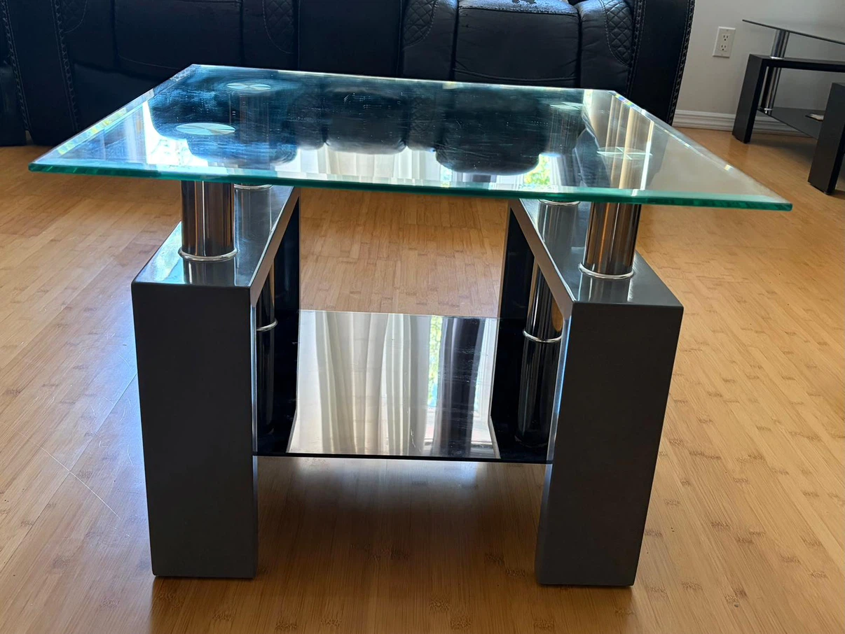 Modern Glass and Metal Coffee Table - photo 2