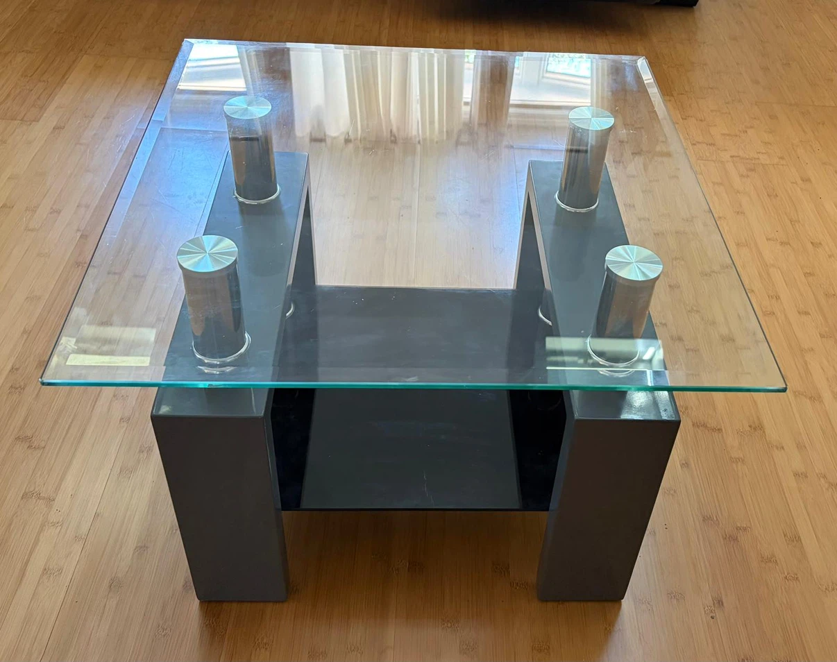 Modern Glass and Metal Coffee Table - photo 3