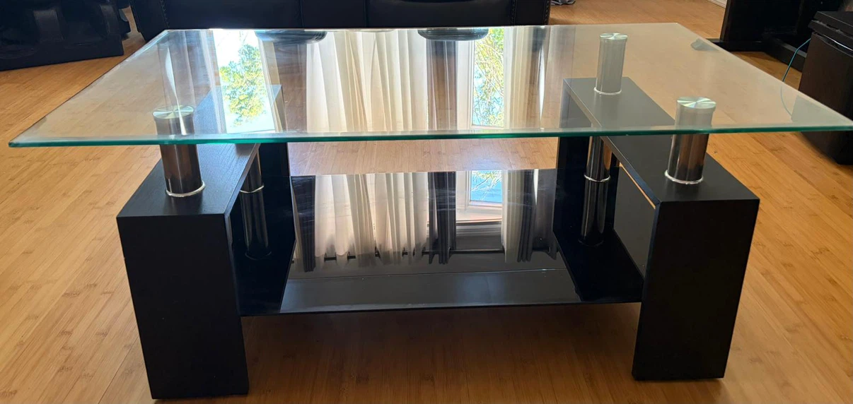 Modern Glass and Metal Coffee Table - photo 4