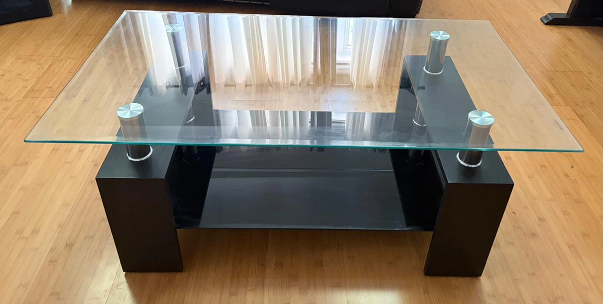 Modern Glass and Metal Coffee Table - photo 5