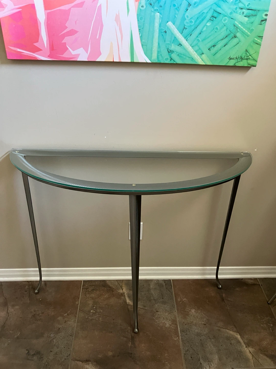 Stainless steel console(with glass top)