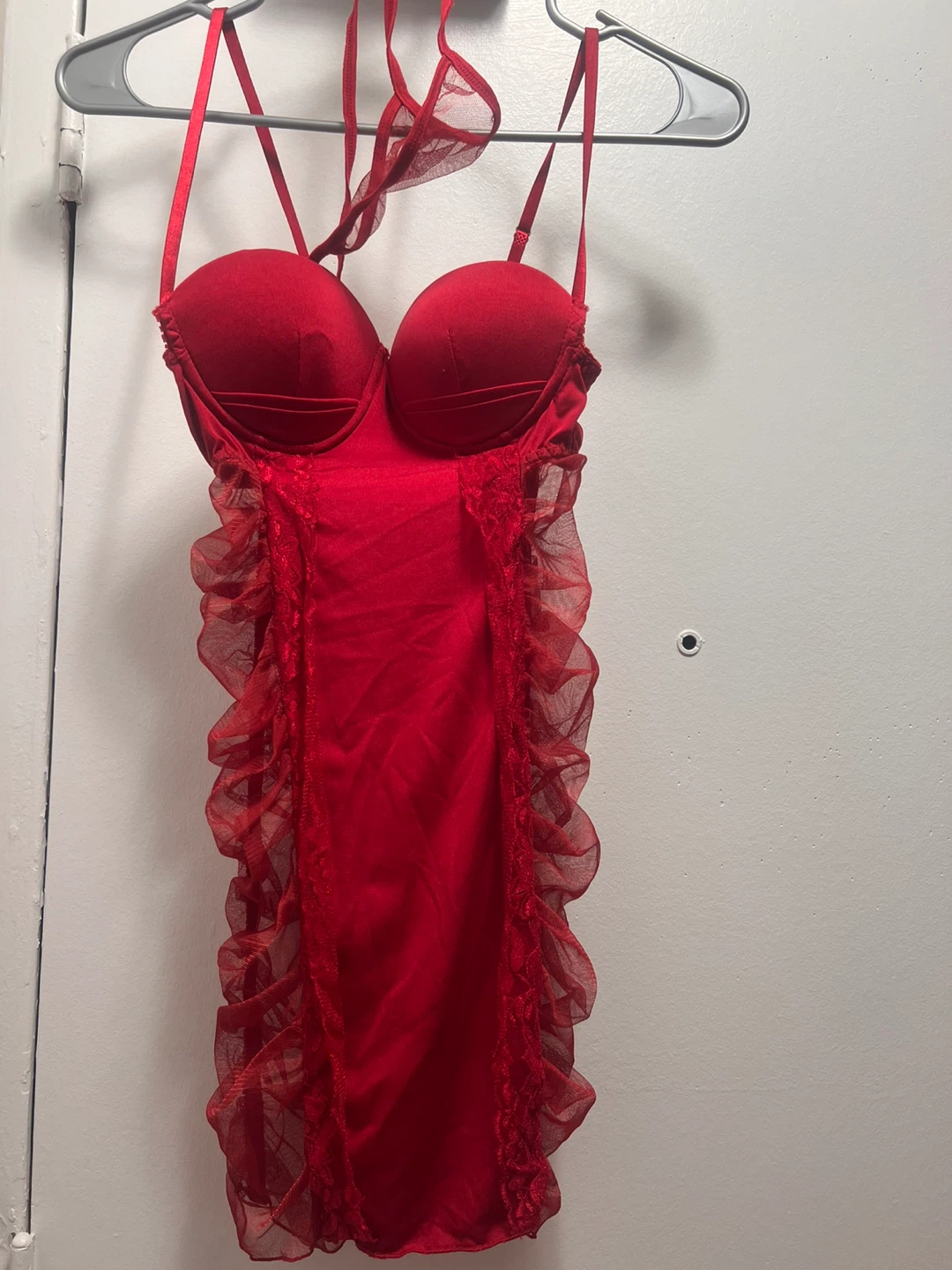 Red Ruffle Teddy Lingerie