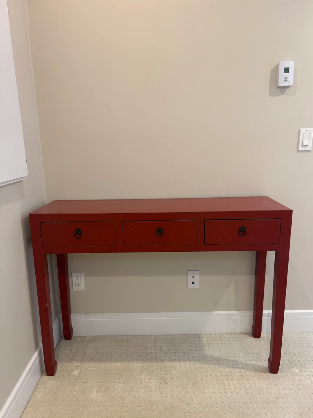 2 Red Console Table with 3 Drawers - photo 3