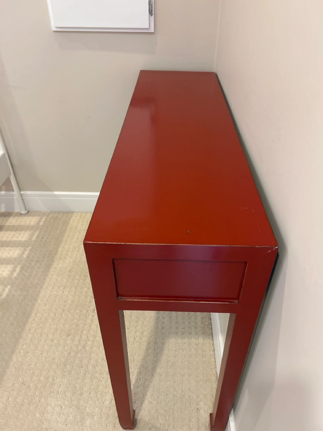 2 Red Console Table with 3 Drawers - photo 2