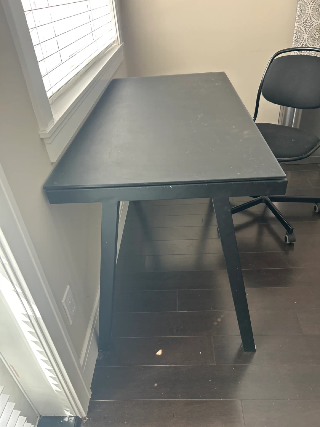 Black Minimalist Desk glass top - photo 2