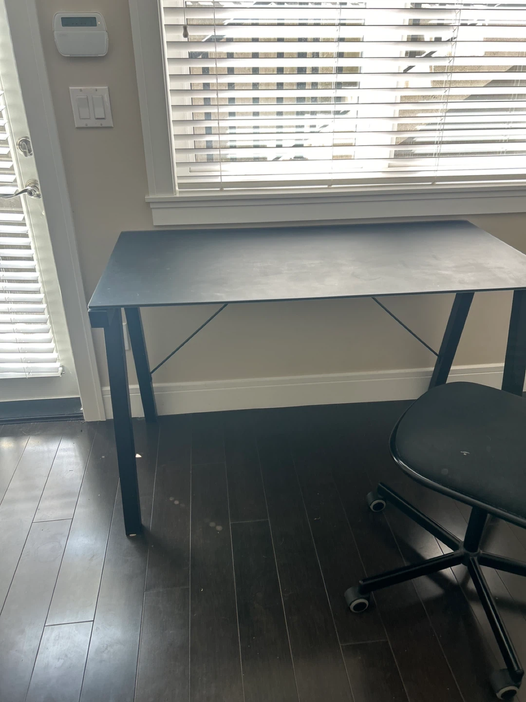 Black Minimalist Desk glass top