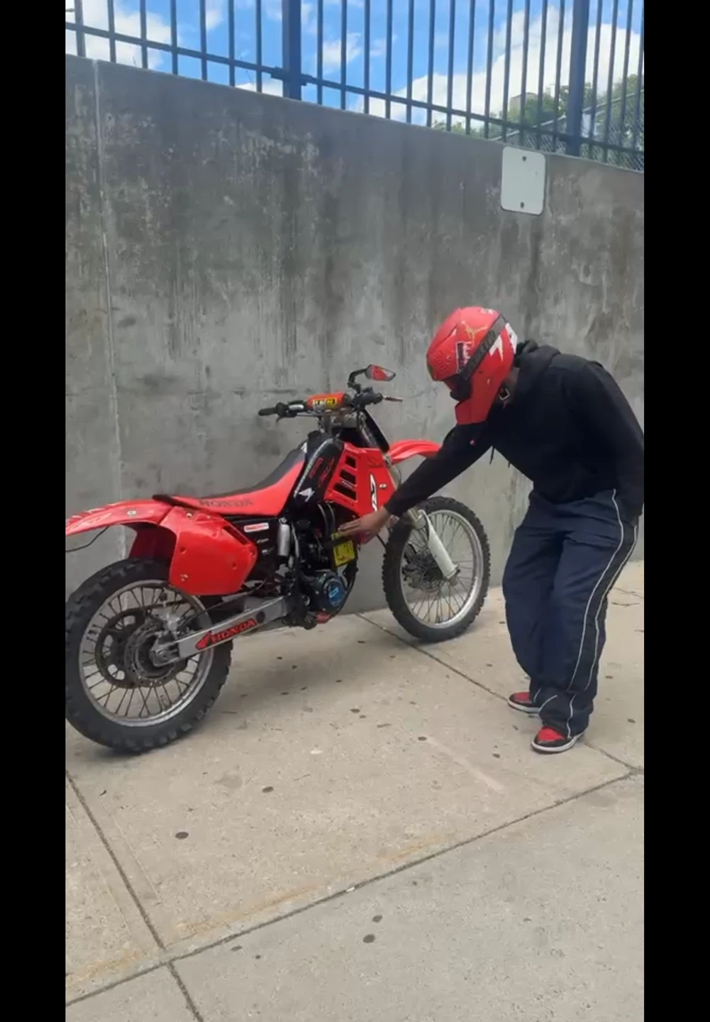 Electric Red Honda CRF Dirt Bike