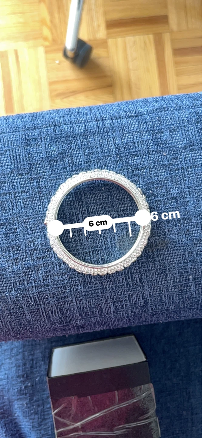 Set of 6 Silver Bangles with Rhinestones - photo 4