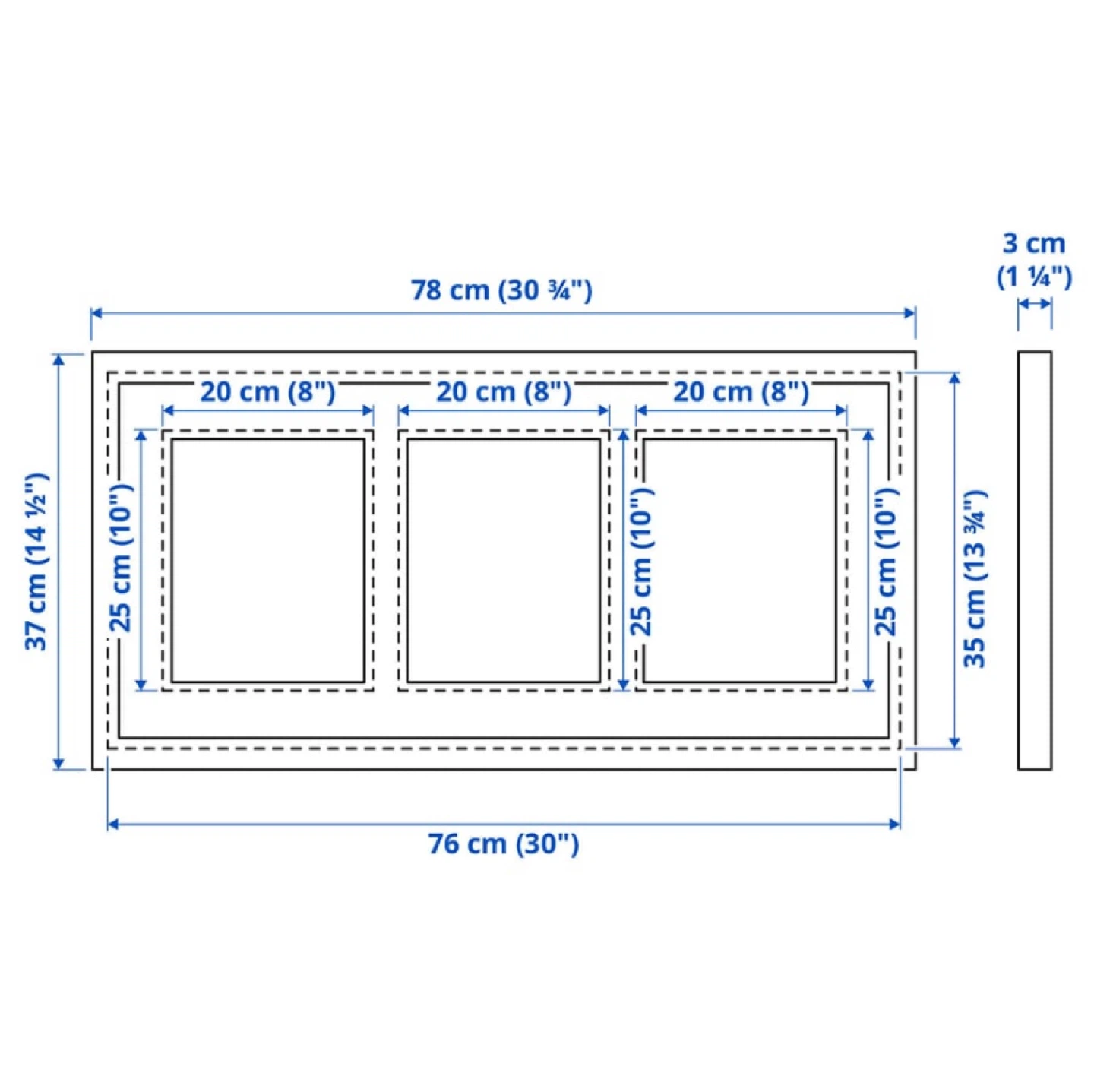 IKEA Rodalm Triple Picture Frame White - photo 3