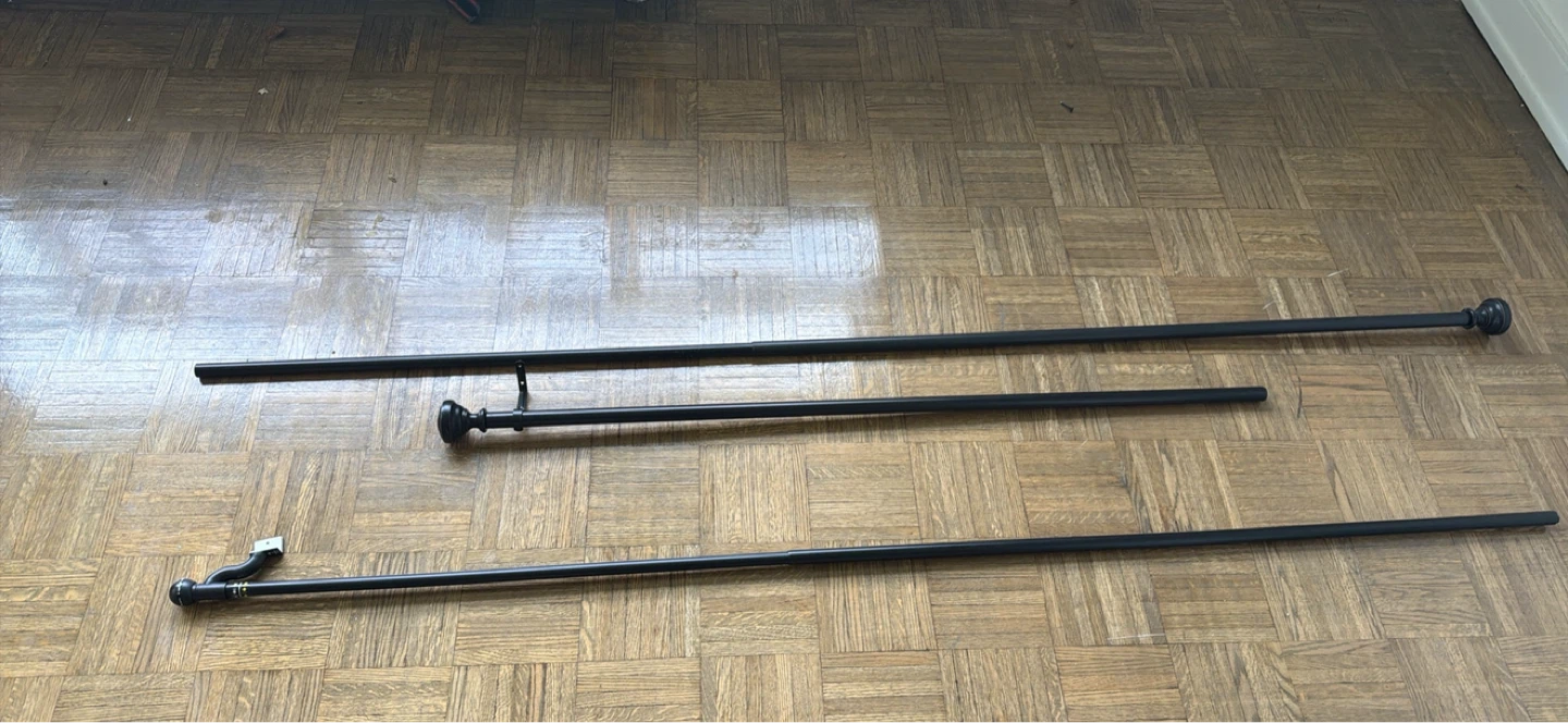 Black Curtain Rod Set