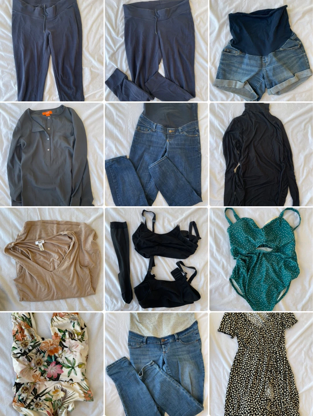 Large bundle of assorted maternity clothes
