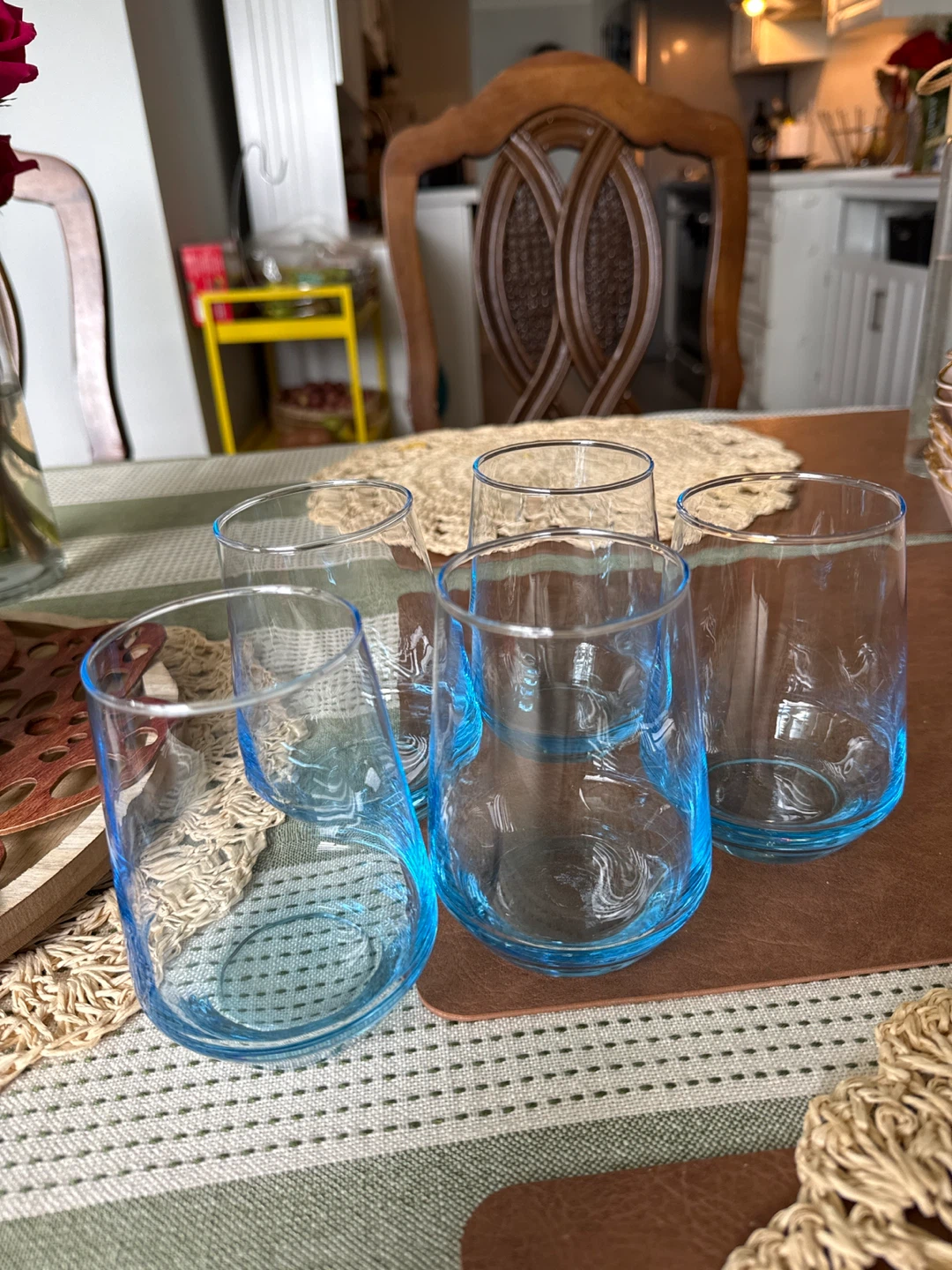 Set of 5 Blue Tumbler Glasses