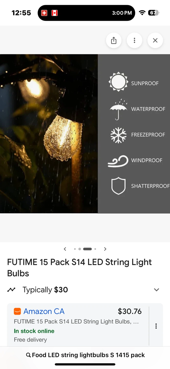 FUTIME 15 Pack S14 LED String Light Bulbs - photo 4