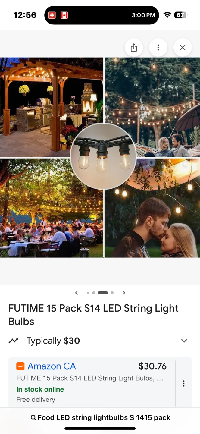 FUTIME 15 Pack S14 LED String Light Bulbs - photo 3