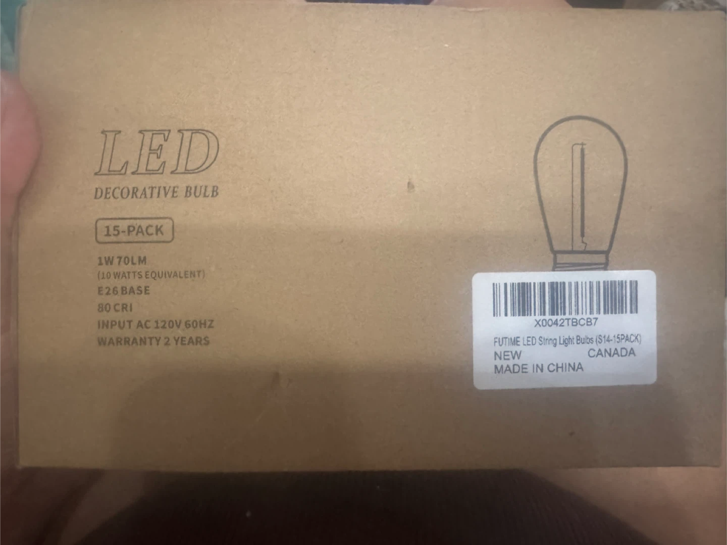 FUTIME 15 Pack S14 LED String Light Bulbs - photo 2