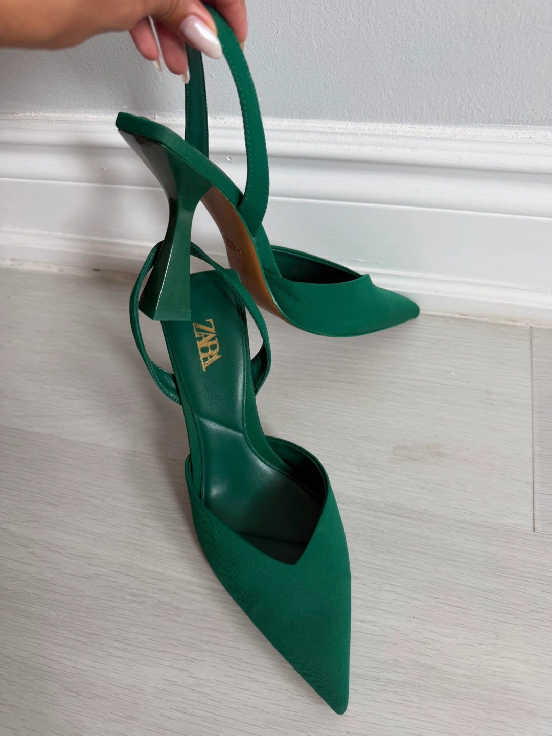 ZARA Green Slingback Heels Size 38 - photo 2