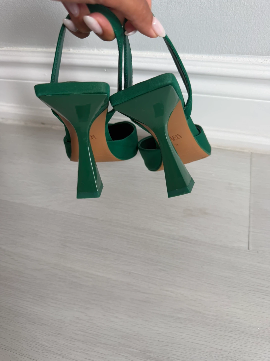 ZARA Green Slingback Heels Size 38 - photo 3