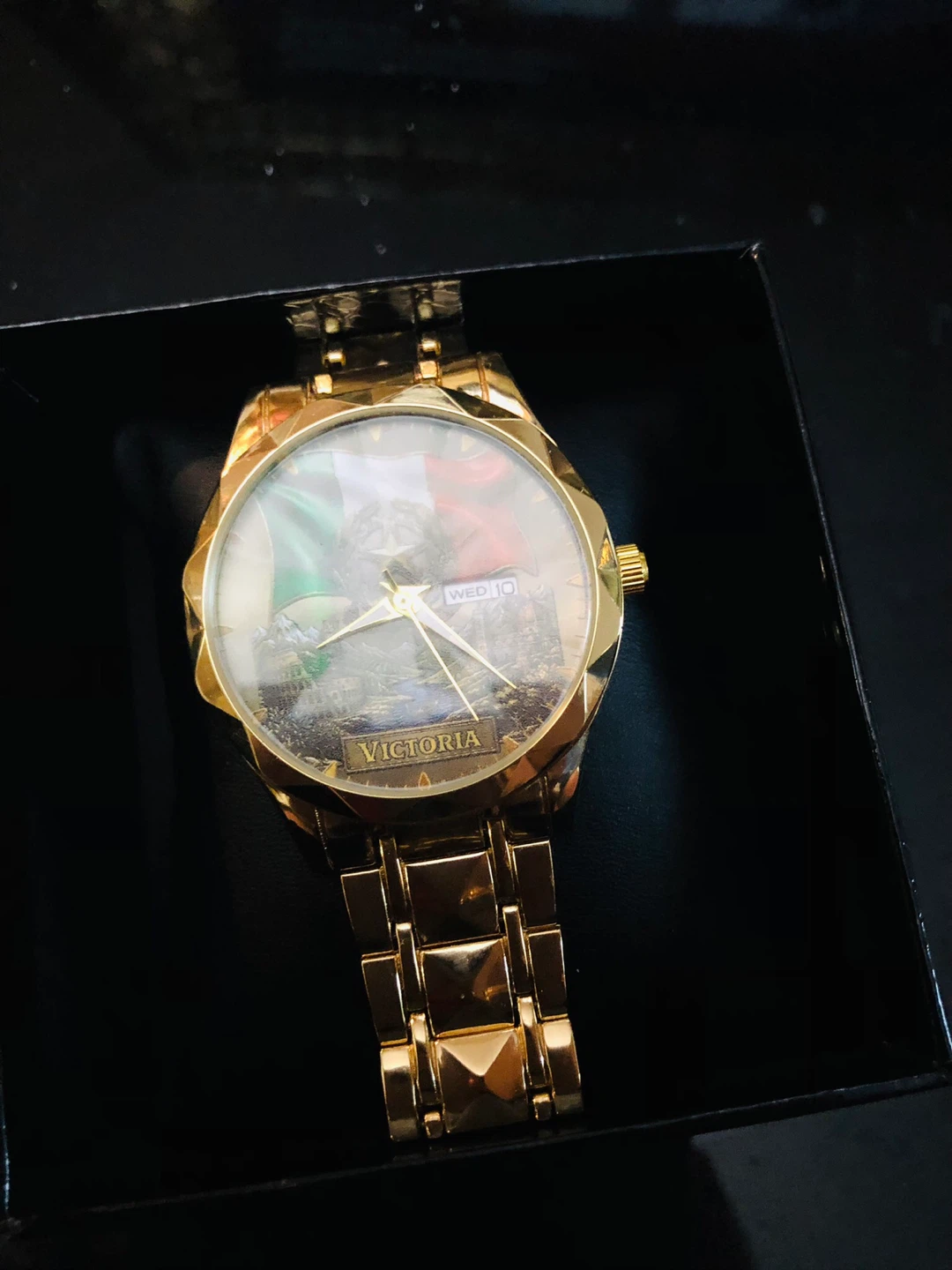 Victoria Gold-Tone Watch with Italian Flag Design - photo 3