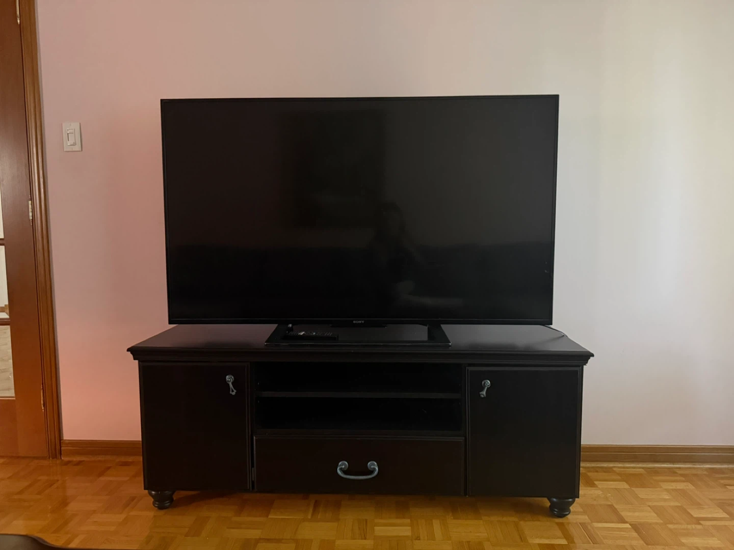 Dark Brown TV Stand with Storage - photo 2