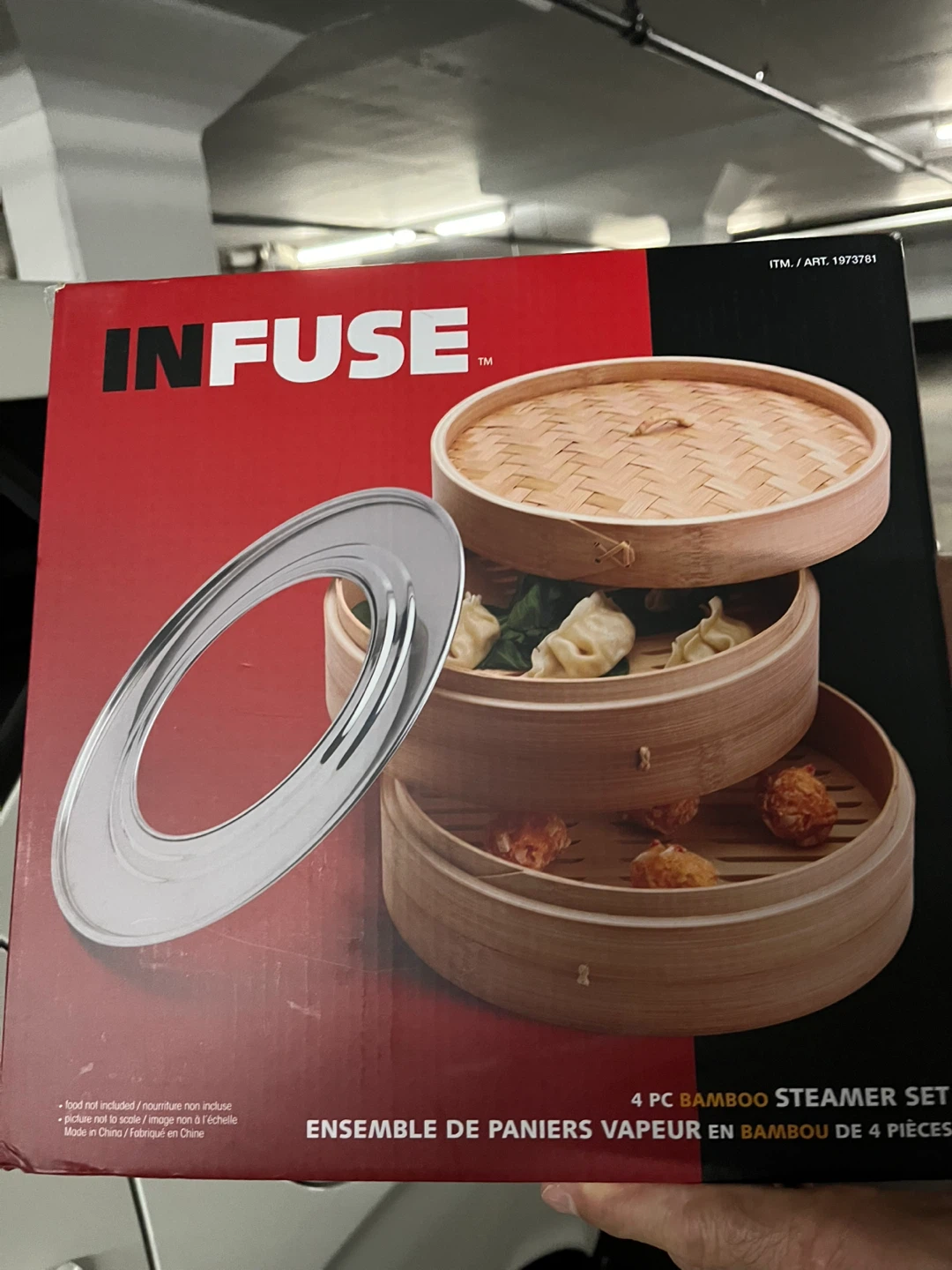 INFUSE 4 Pc Bamboo Steamer Set