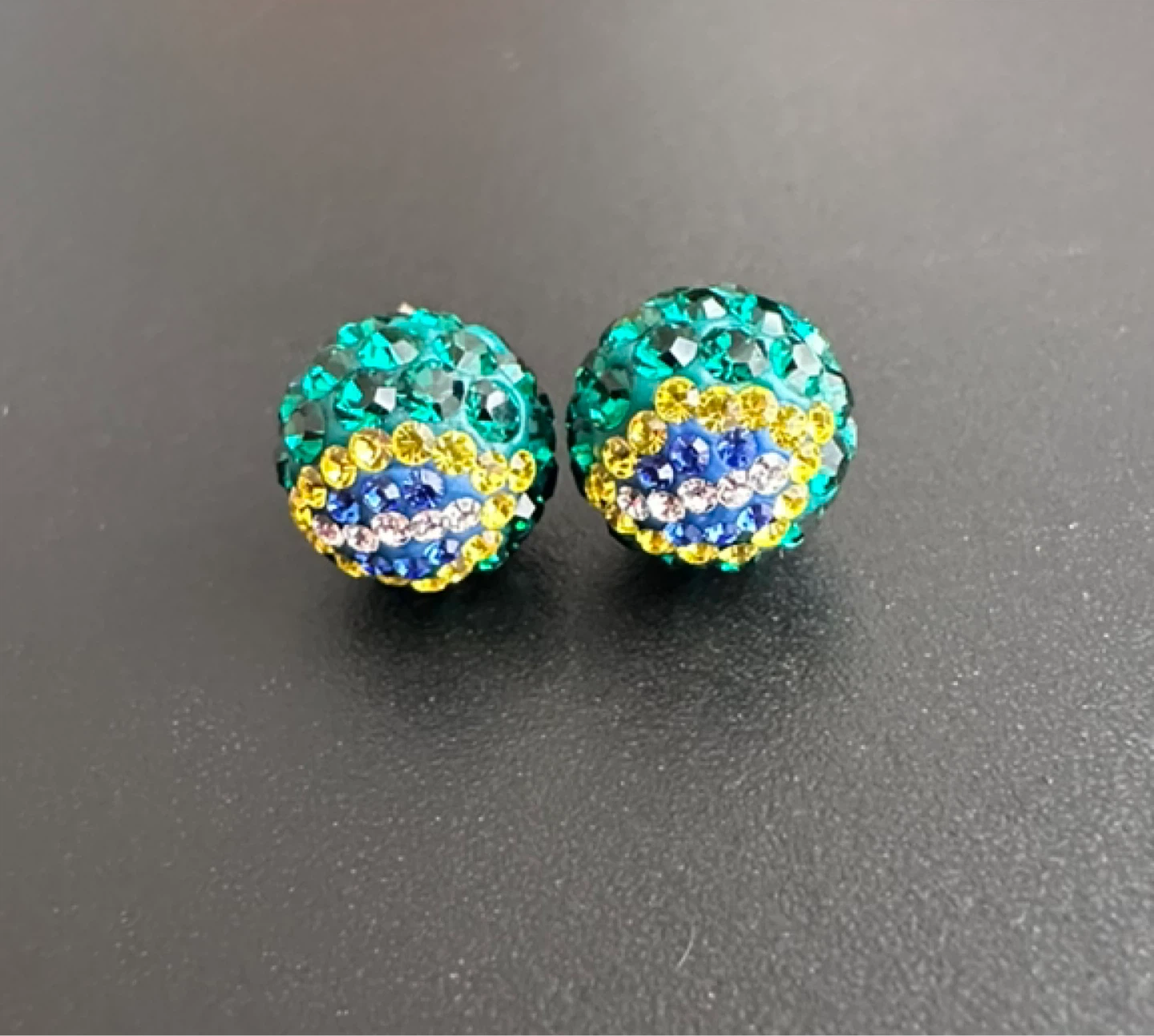 Brazil Flag Stud Earrings 🇧🇷