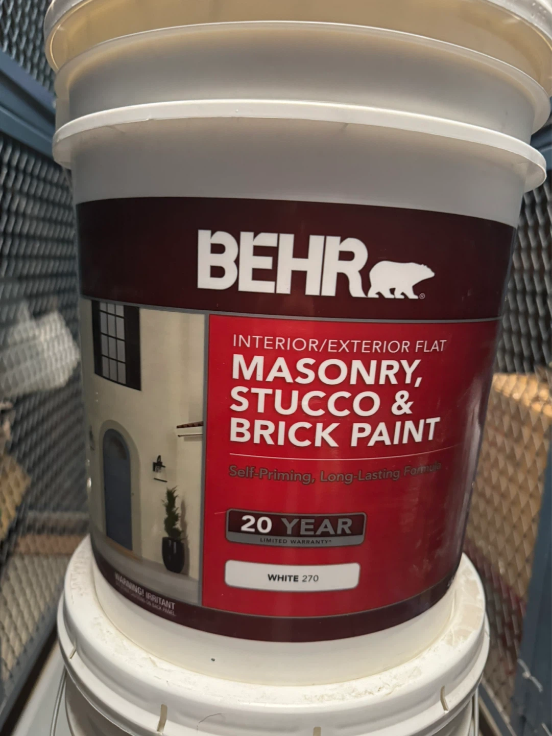 5 gal. White Flat Latex Masonry, Stucco - photo 2