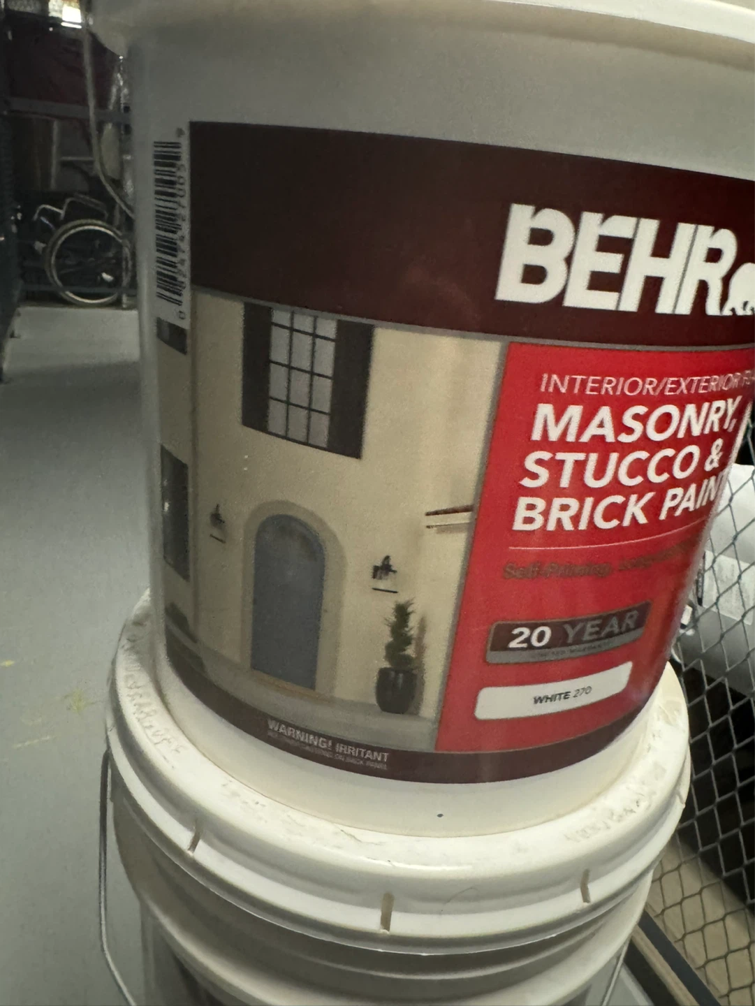 5 gal. White Flat Latex Masonry, Stucco - photo 4
