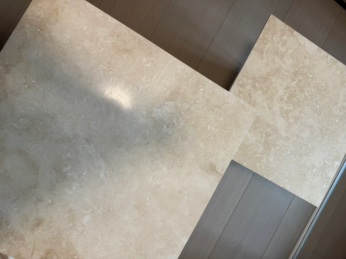 Travertine Stone Side Table - photo 2