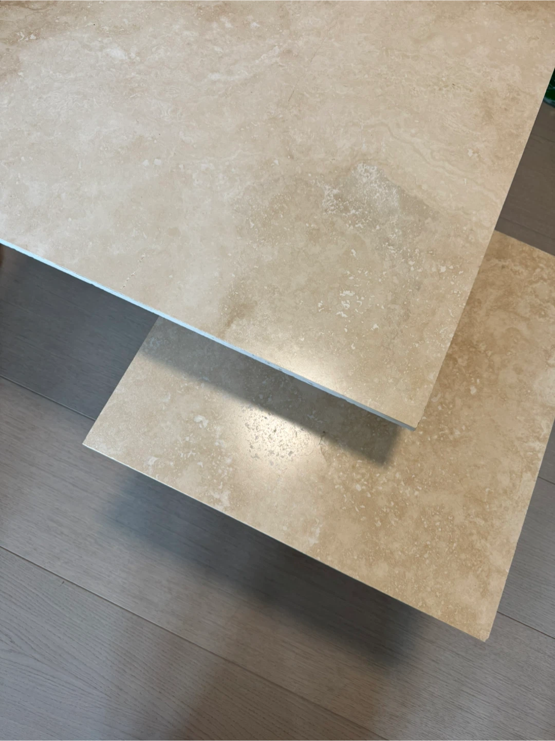 Travertine Stone Side Table - photo 3