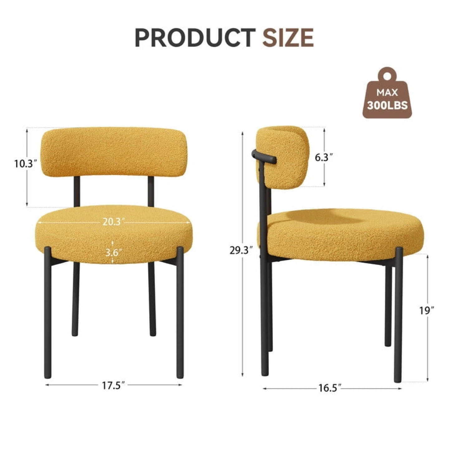 Yellow Boucle Accent Chair - photo 3