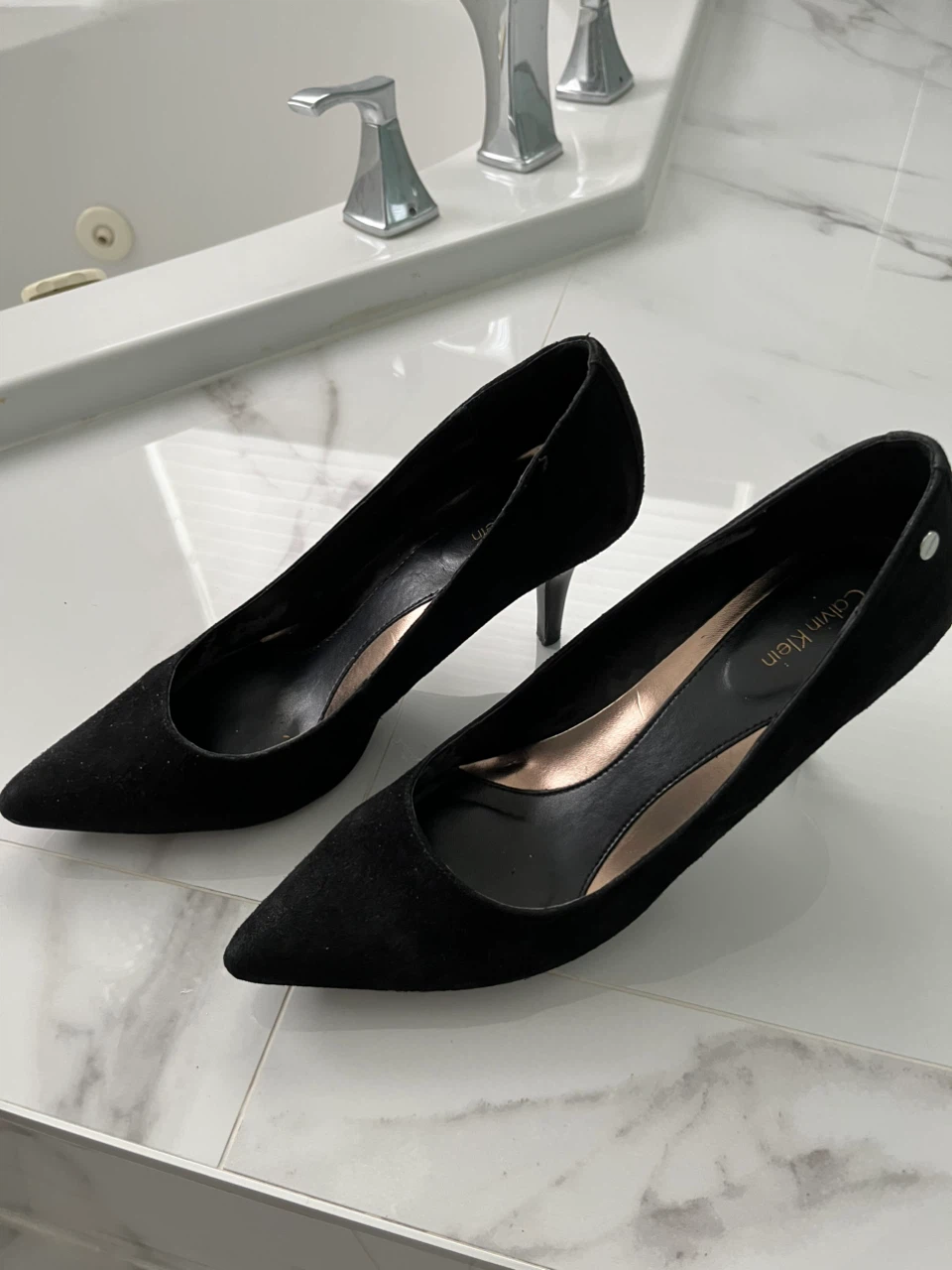 Calvin Klein Black Suede Heels