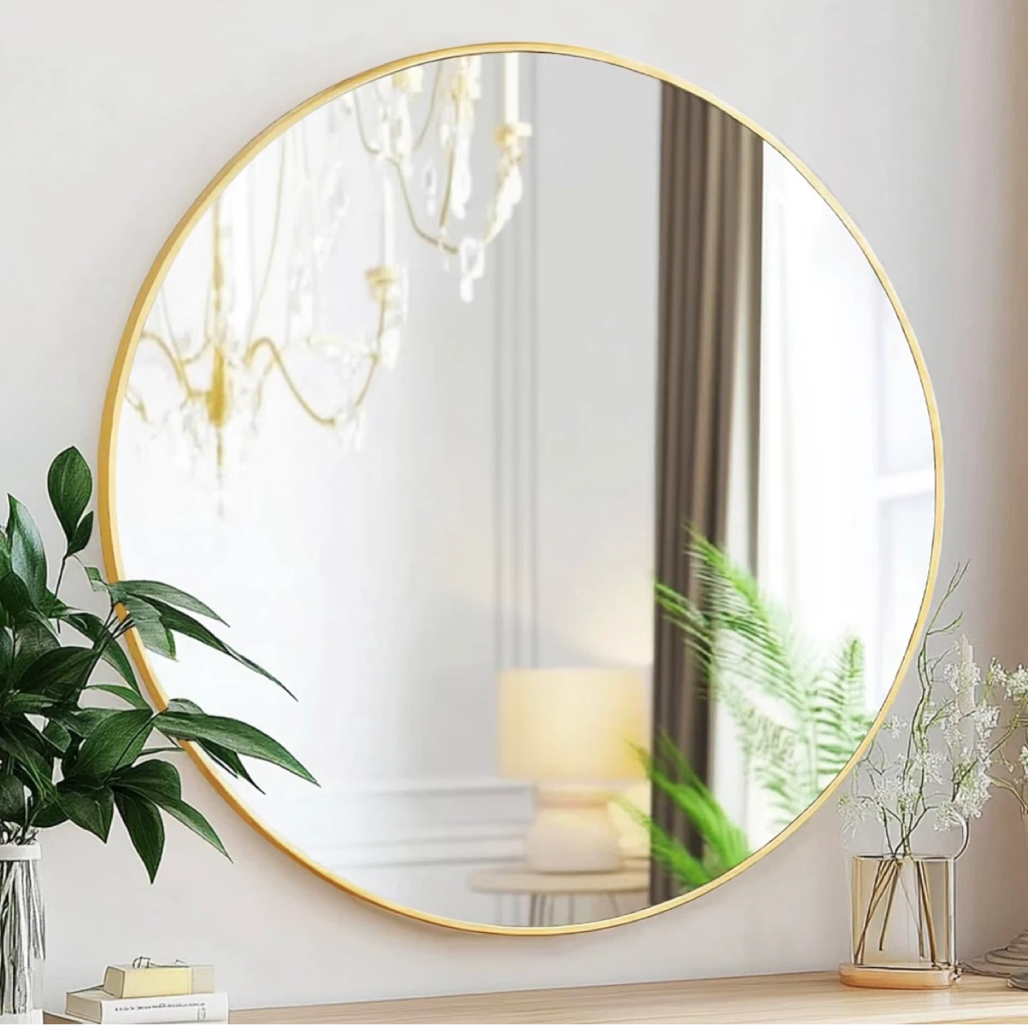 Gold Round Wall Mirror