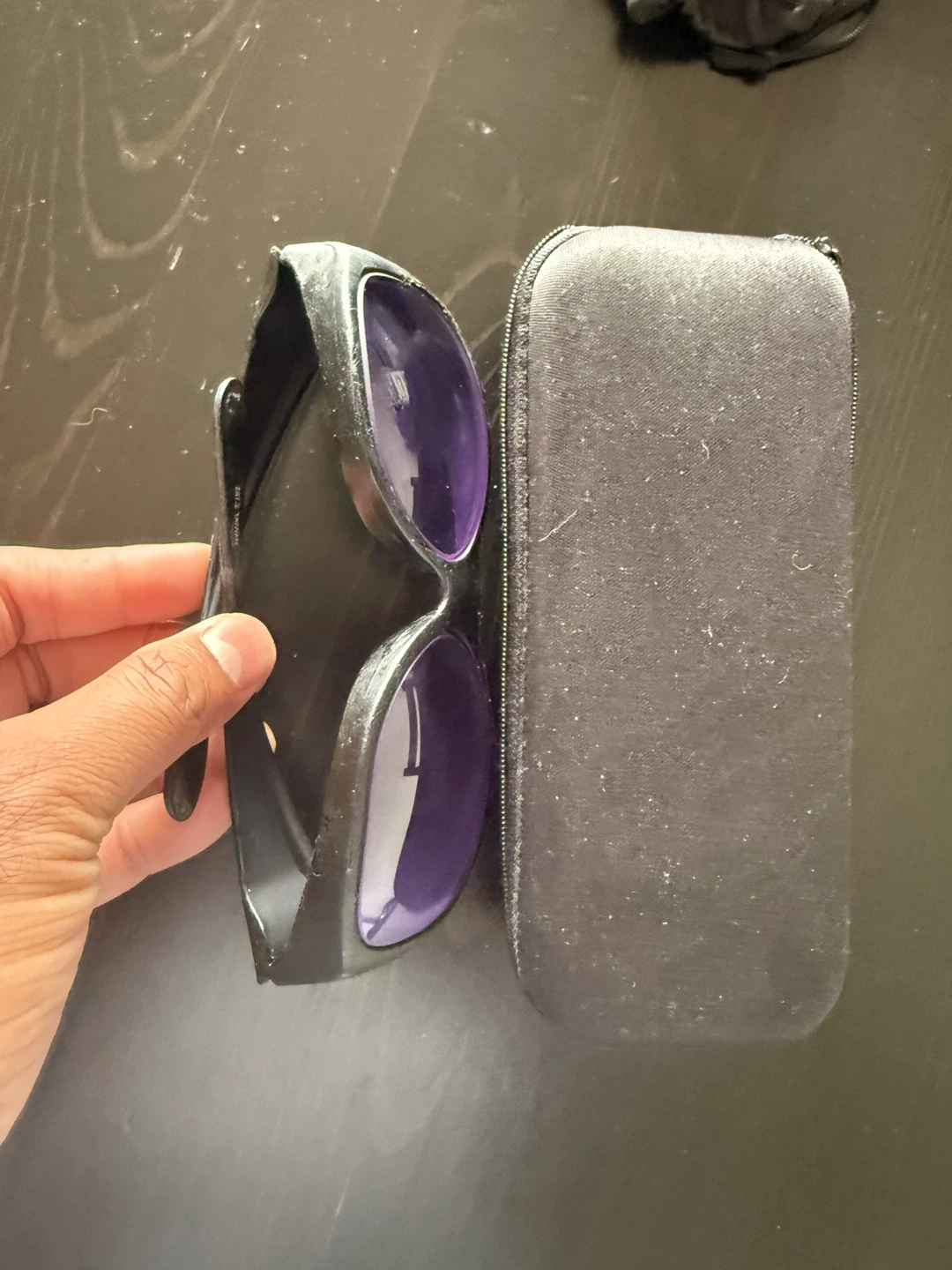 Purple Tinted Protective Glasses with Case