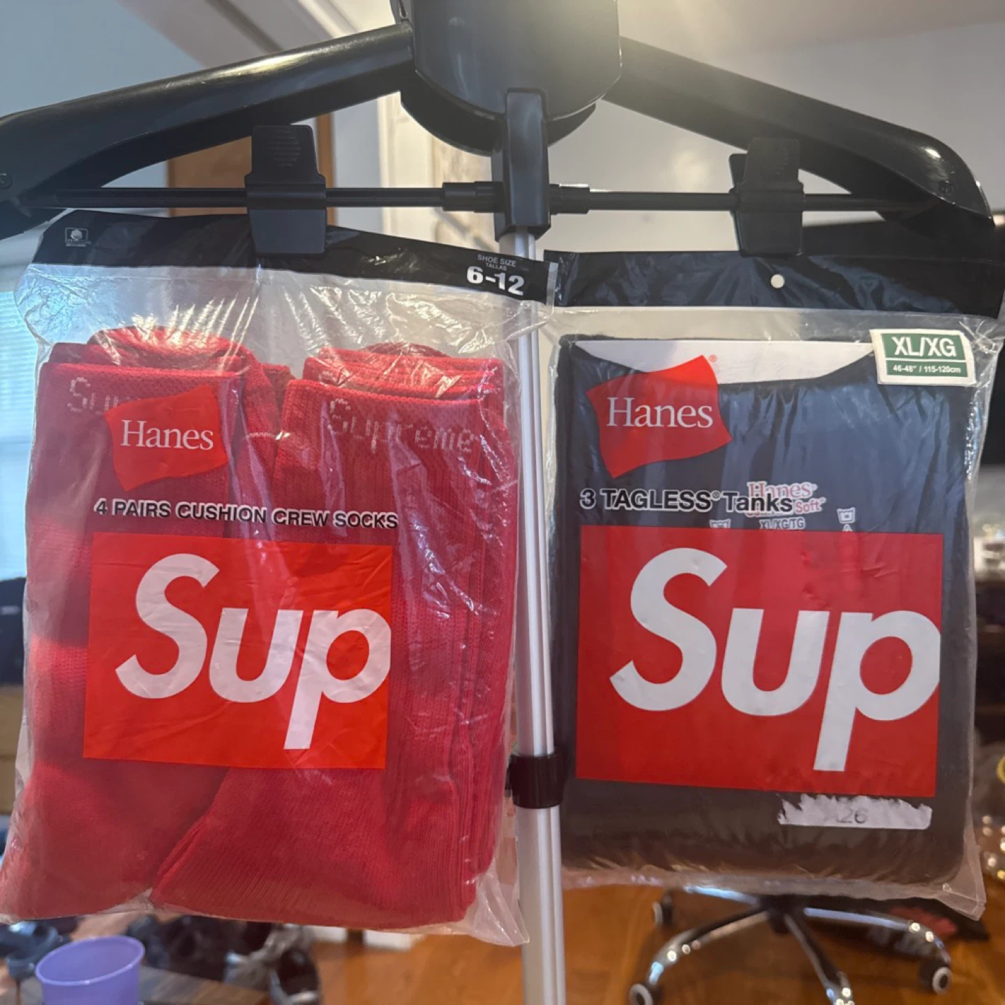Hanes x Supreme 3 Tagless Tanks & 4 Cushion Crew Socks - photo 2