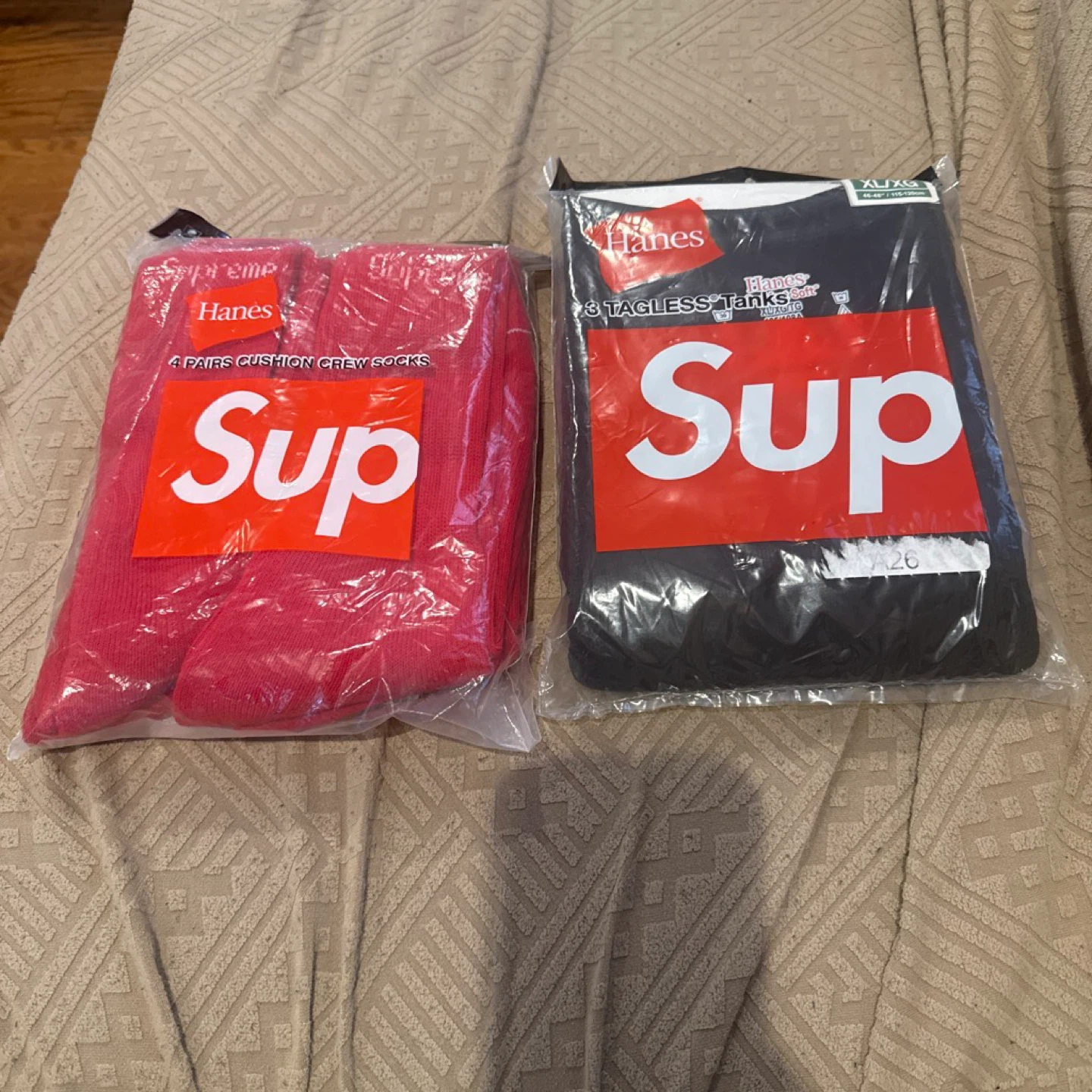 Hanes x Supreme 3 Tagless Tanks & 4 Cushion Crew Socks