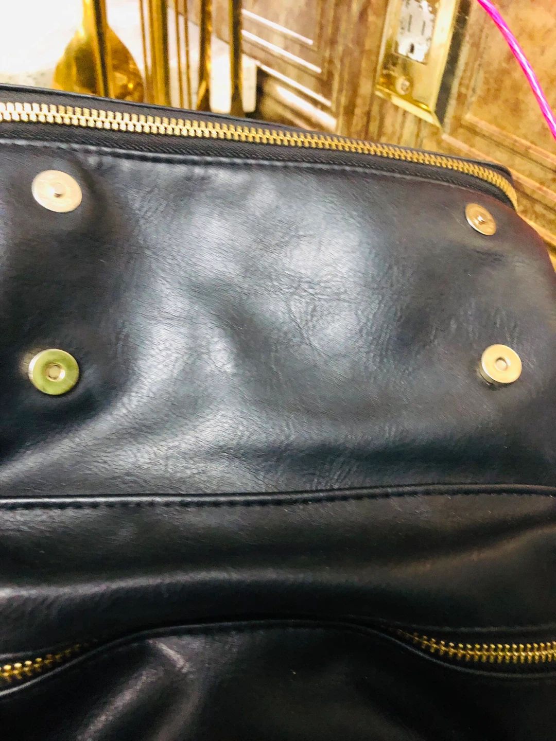 Versace Black  Leather Backpack with Gold Medusa Detail - photo 4