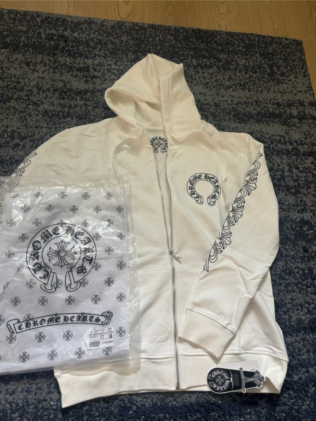 Chrome Hearts White Zip-Up Hoodie